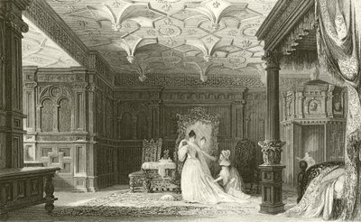 Interiør af Sizergh Hall, Westmorland af Thomas Allom