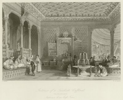 Interiør af et tyrkisk cafeteria af Thomas Allom