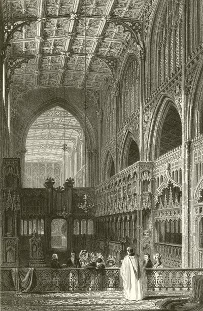 Interiør af Collegiate Church, Manchester af Thomas Allom