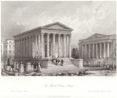 Hus Carree i Nimes af Thomas Allom