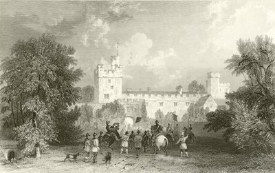 Naworth Castle, Cumberland af Thomas Allom