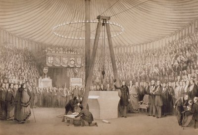 Prins Albert lægger den første sten til den nye Royal Exchange, London, 17. januar 1842 af Thomas Allom