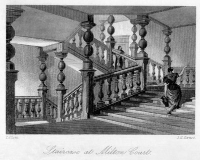 Trappe ved Milton Court, nær Dorking, Surrey, 1800-tallet. af Thomas Allom