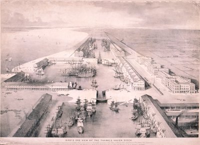 Thames Haven Dock, London, c1830 af Thomas Allom
