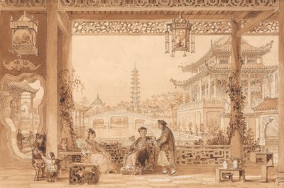 Terrassen i et mandarinhus i Peking af Thomas Allom