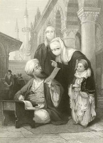Den tyrkiske brevskriver af Thomas Allom