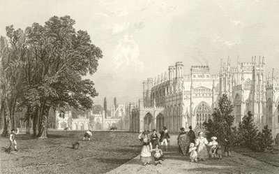 Vestfronten af Eaton Hall, Cheshire af Thomas Allom