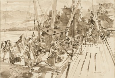 Aflæsning af kul, Hvitanes (blæk på papir) af Thomas Barclay Hennell