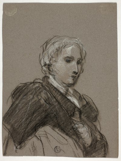 Buste af en kvinde (recto); Draperet figur, trekvart længde (verso) af Thomas Barker