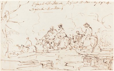 Figurer i et landskab [recto] af Thomas Barker
