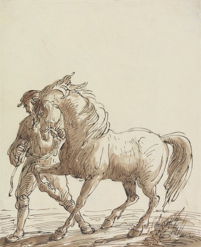 Mand, der leder en hest af Thomas Barker