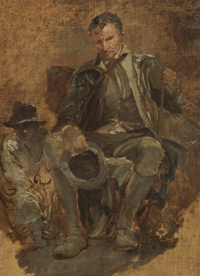 Studie af en træmand (olie på lærred) af Thomas Barker of Bath