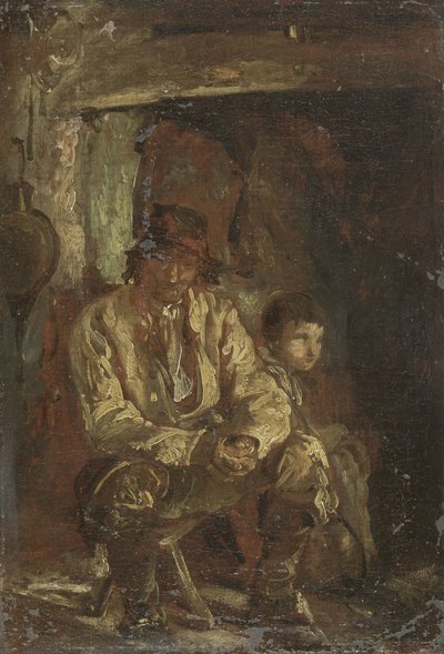 Træmanden og hans søn (olie på lærred) af Thomas Barker of Bath
