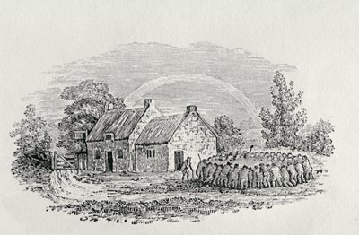Hanekamp uden for en kro, ca. 1801, fra 