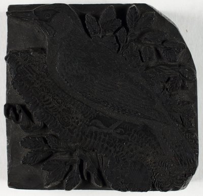 Træblok til Den grønne spætte, fra En historie om britiske fugle af Thomas Bewick