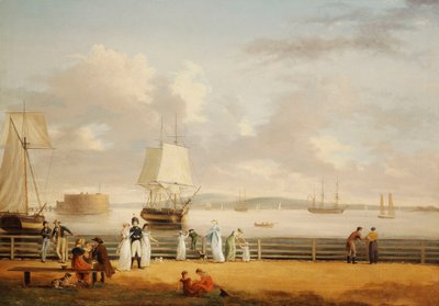 The Battery and Harbour, New York, ca. 1811-1812 af Thomas Birch
