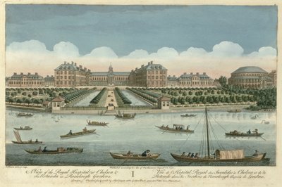 En udsigt over Royal Hospital i Chelsea og Rotunda i Ranelagh Gardens, pub. af Robert Sayer, 1751 af Thomas Bowles