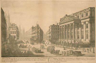 Et billede af Mansion House, der er indrettet til residens for Londons borgmester af Thomas Bowles