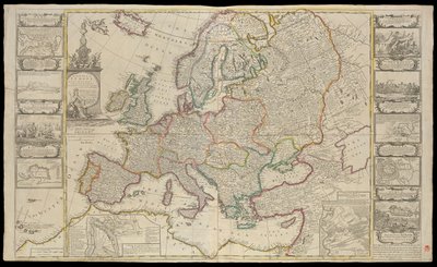 Nyt kort over Europa lavet ud fra de mest nøjagtige observationer meddelt til Royal Society