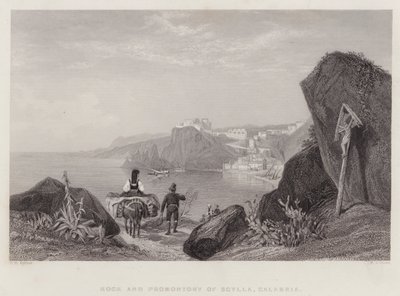 Rock and Promontory of Scylla, Calabria, Italien (gravering) af Thomas Brabazon Aylmer