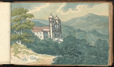 Album med landskabs- og figurstudier: Villa i bjergene af Thomas Bradshaw