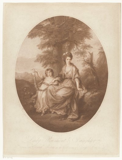 Portræt af Lady Rebecca Northwick og hendes datter Anne Rushout Lady Rushout & Daughter (titel på objekt) af Thomas Burke
