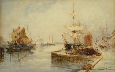 Indgang til Giudecca Venedig, ca. 1870 (blyant og akvarel) af Thomas Bush Hardy