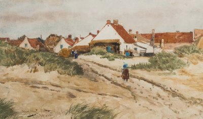 Nærmer sig solnedgang, Katwijk, Holland, 1894 (wc på papir) af Thomas Bush Hardy