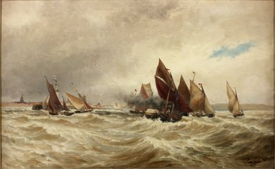 Bugseringsbåde ud af Calais af Thomas Bush Hardy