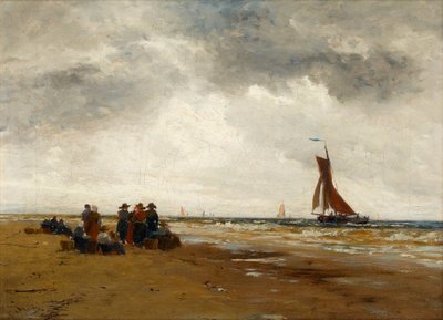 Venter på, at fiskerbådene vender tilbage, Holland af Thomas Bush Hardy
