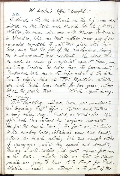 Thomas Butler Gunn Diaries- bind 16, side 224, 5. juni 1861 af Thomas Butler Gunn