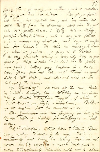 Thomas Butler Gunn Diaries- bind 8, side 104, 16.-18. November 1856 af Thomas Butler Gunn