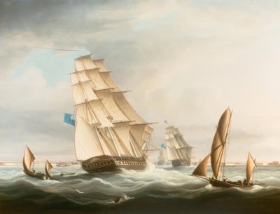 Squadron of the Blue ud for Portsmouth af Thomas Buttersworth