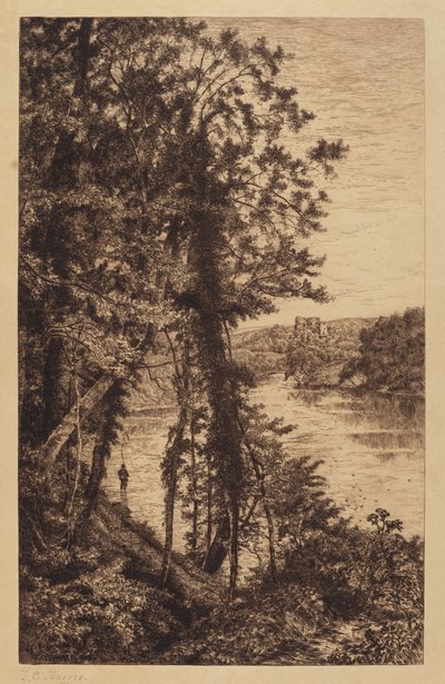 Uden titel (Landskab med fisker) af Thomas C. Farrer