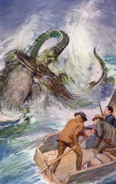 Illustration til A Journey to the Center of the Earth af Jules Verne (farve litho) af Thomas Cantrell Dugdale