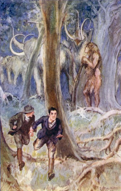 Illustration til A Journey to the Center of the Earth af Jules Verne (farve litho) af Thomas Cantrell Dugdale