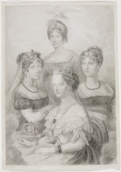 Bonaparte kvinder (sort kridt ) af Thomas Casimir Regnault