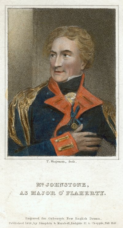 Johnstone som major OFlaherty, 1818. af Thomas Charles Wageman