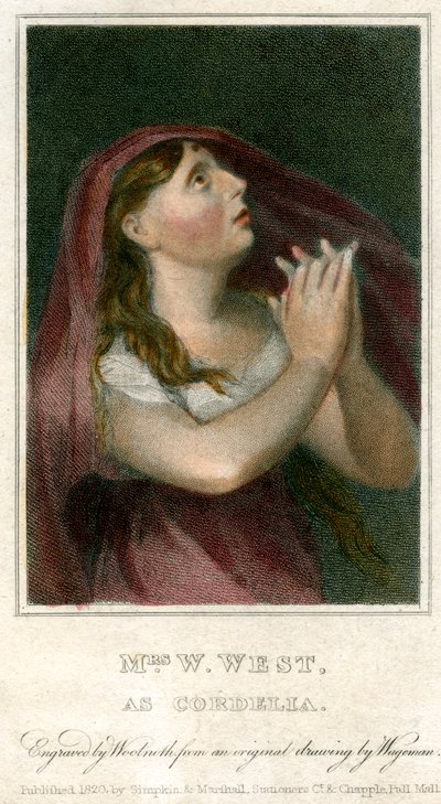 Mrs W West som Cordelia, 1820. af Thomas Charles Wageman