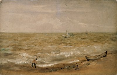 Strandscene, begyndelsen af det 19. århundrede af Thomas Churchyard