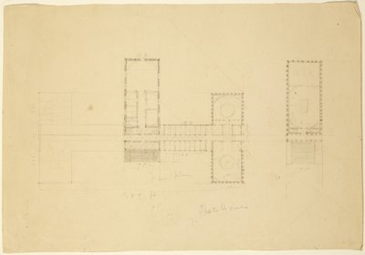 Den store plan over Ohio State House, ca. 1838 af Thomas Cole