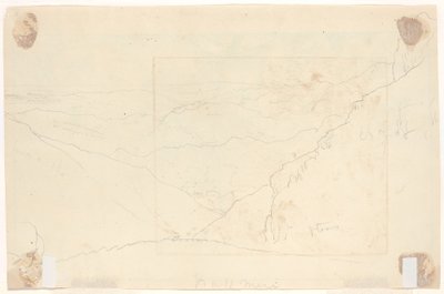 Bjerglandskab [verso] af Thomas Cole