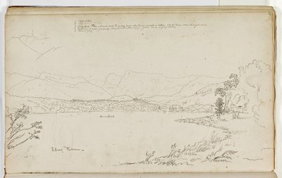 The Head of Windermere, Lake District, England, 1829 (pen og blæk over blyant på papir) af Thomas Cole