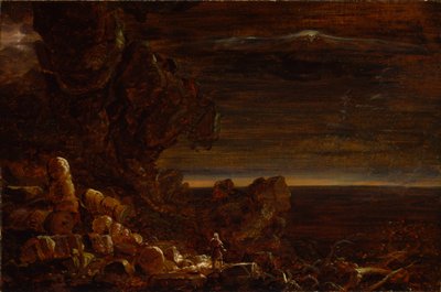 Verdens pilgrim ved slutningen af sin rejse (studie til serien Korset og verden) af Thomas Cole