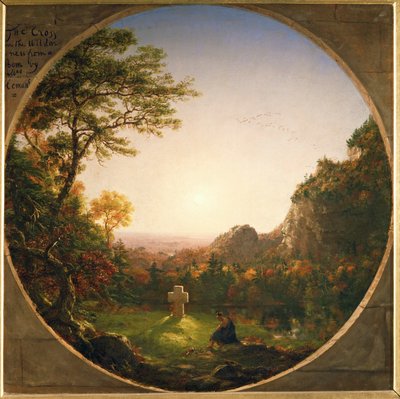 Det ensomme kors - efter et digt af Felicia Haymans ... (maleri på lærred) af Thomas Cole