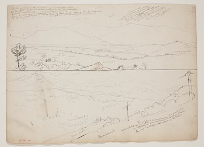 Udsigt mod Ossipee-bjergene; Udsigt med fjerne bjerge af Thomas Cole