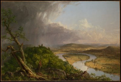 Udsigt fra Mount Holyoke, Northampton, Massachusetts, efter et tordenvejr - Oxbow af Thomas Cole