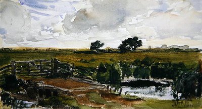 Eng nær Arundel (akvarel på papir) af Thomas Collier