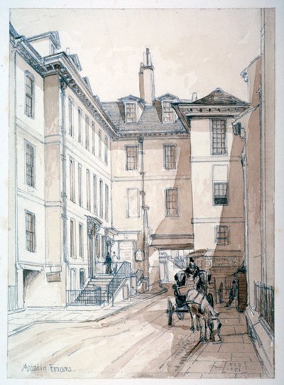 Austin Friars Street, City of London, 1851. af Thomas Colman Dibdin