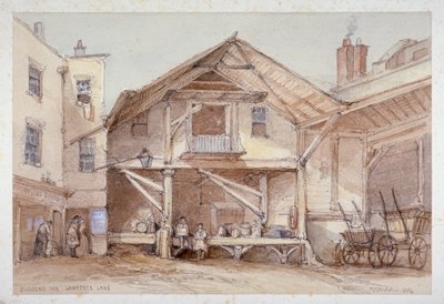 Blossoms Inn, Lawrence Lane, City of London, 1854. af Thomas Colman Dibdin